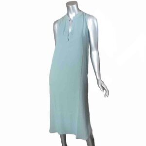 Krisa Revolve Women’s Small Shift Dress Midi Layered Slip Dress Sage Green New!